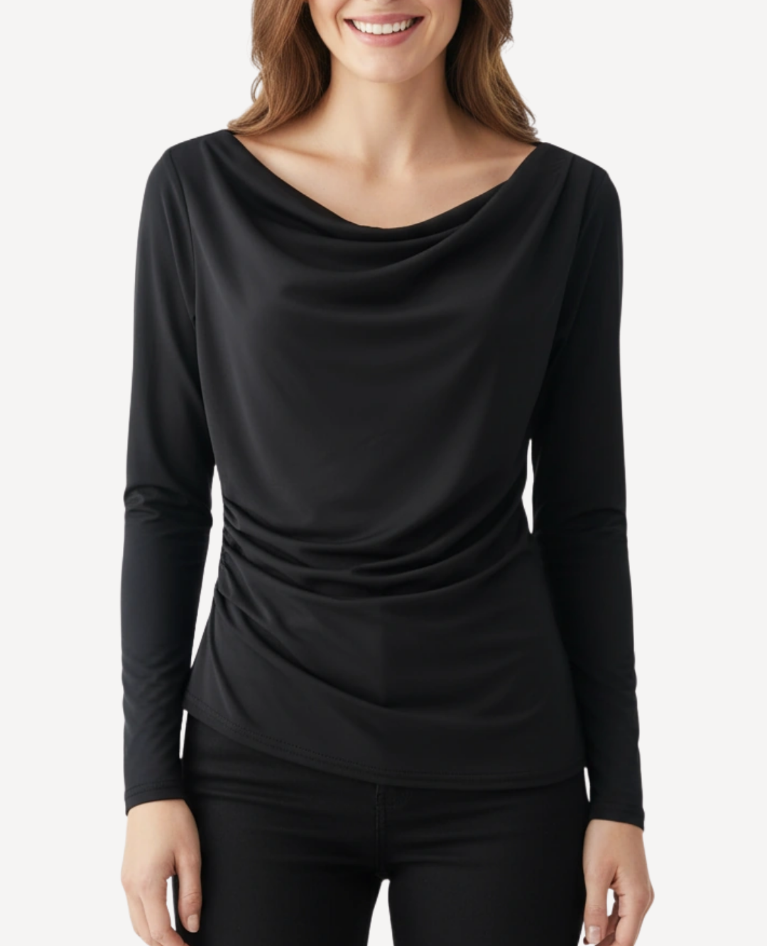 Top Lycra Drapeado negro