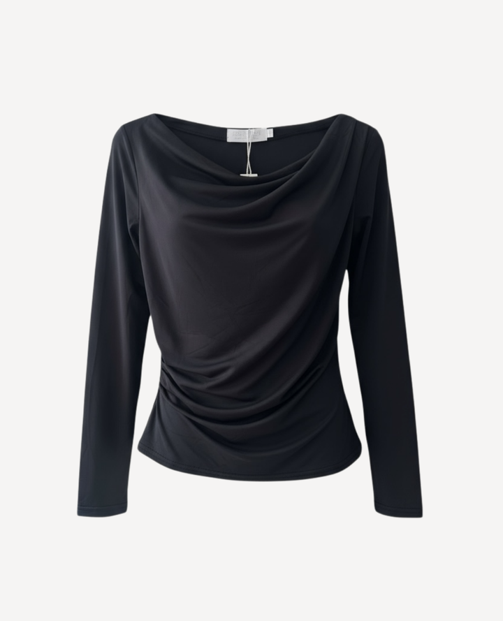 Top Lycra Drapeado negro