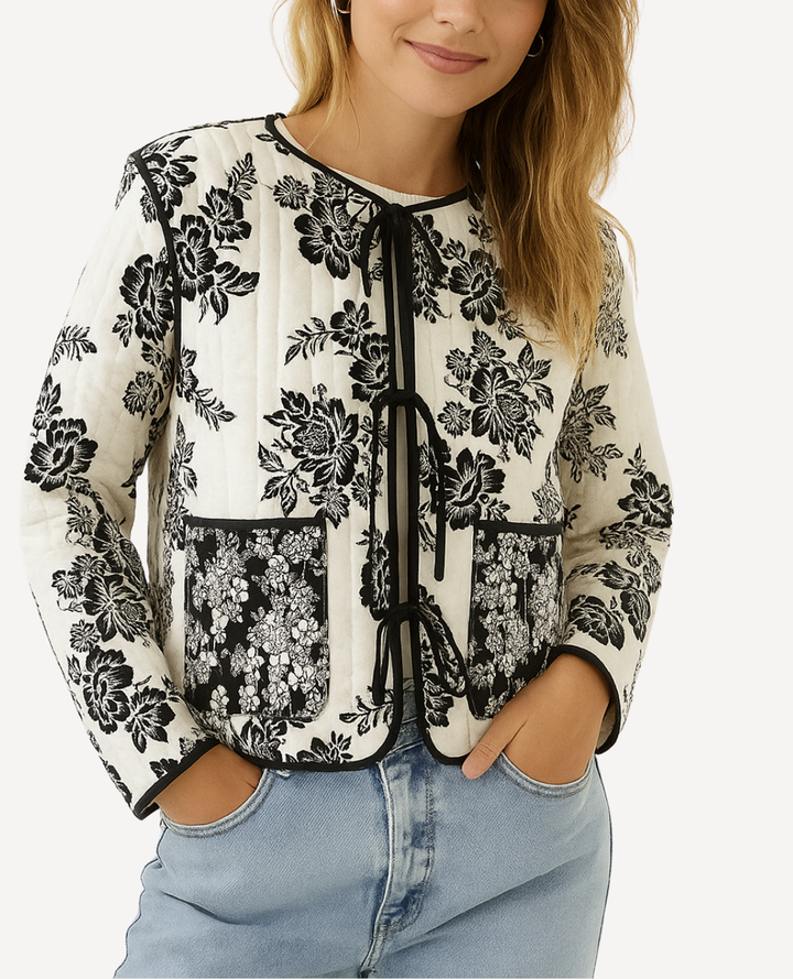 Chaqueta Floral puff doble faz