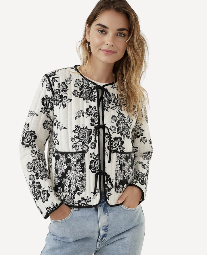Chaqueta Floral puff doble faz