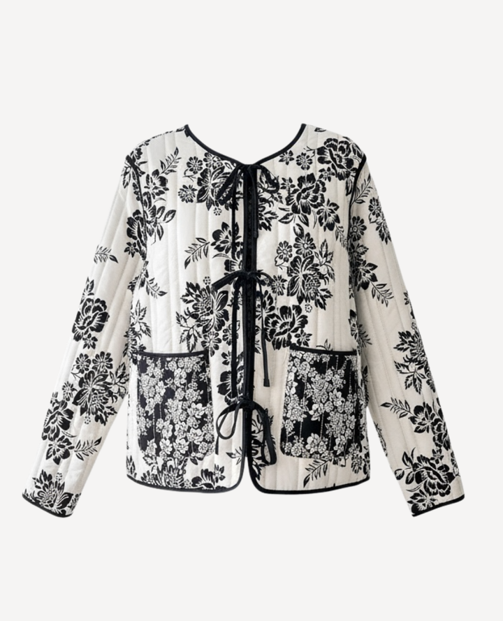 Chaqueta Floral puff doble faz