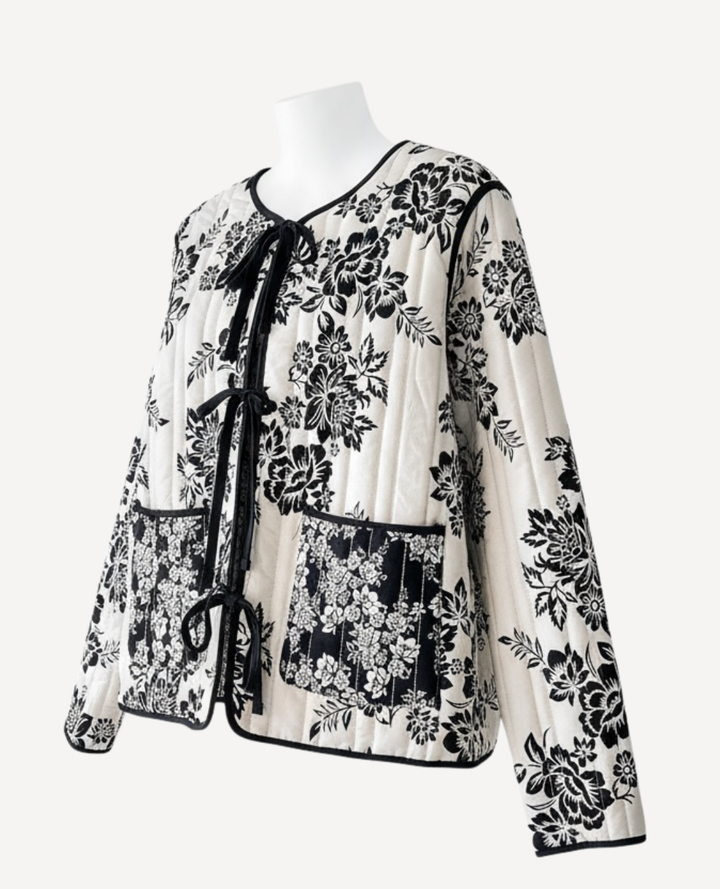Chaqueta Floral puff doble faz