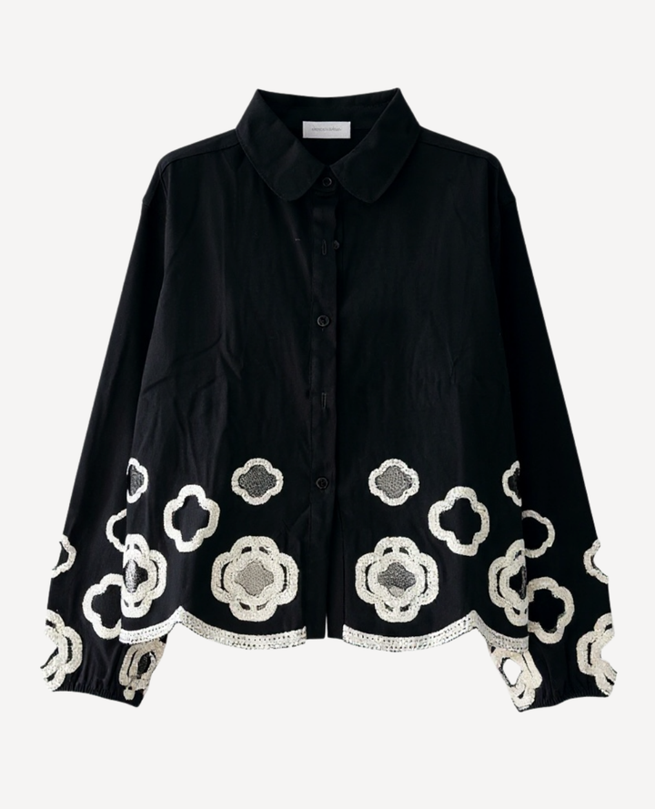 Set Círculos bordados Negro