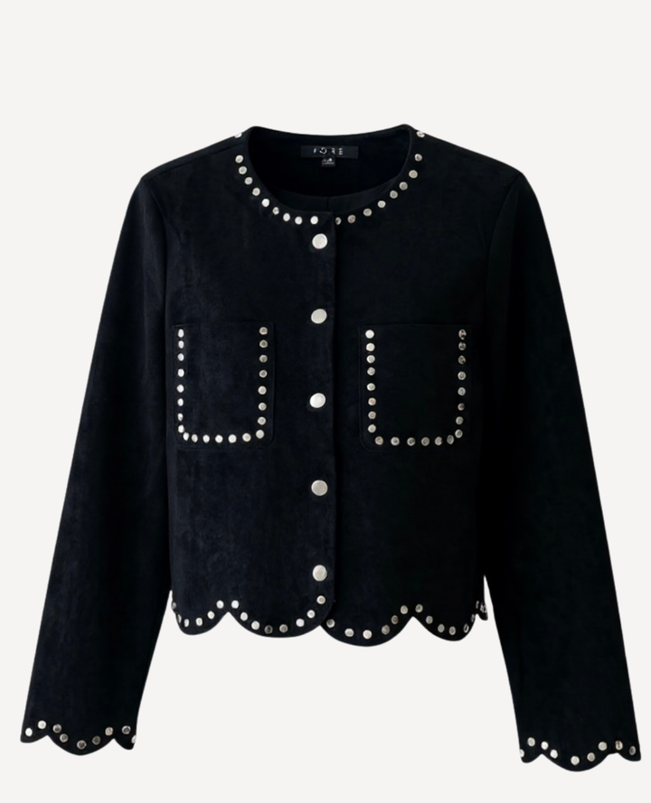 Chaqueta gamuza taches negra