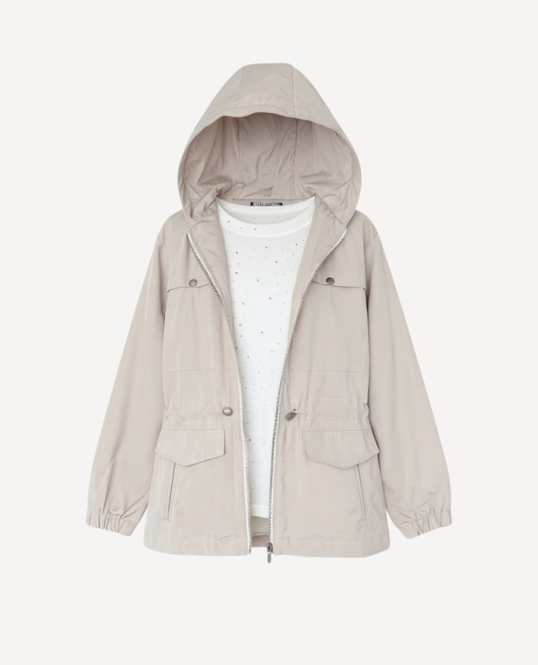 Parca con capota Beige