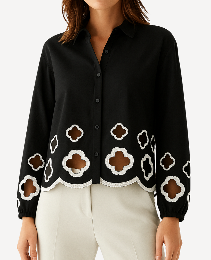 Set Círculos bordados Negro