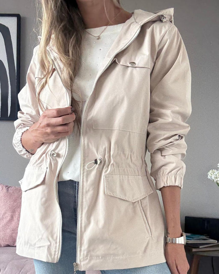 Parca con capota Beige