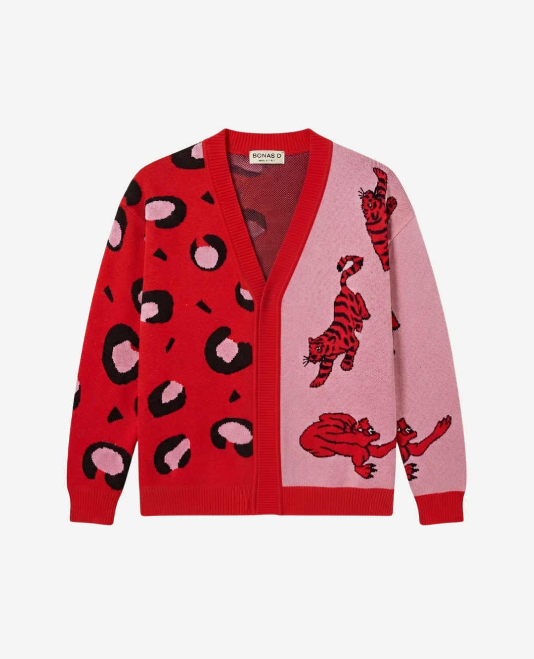 Cardigan Animal Print Fucsia
