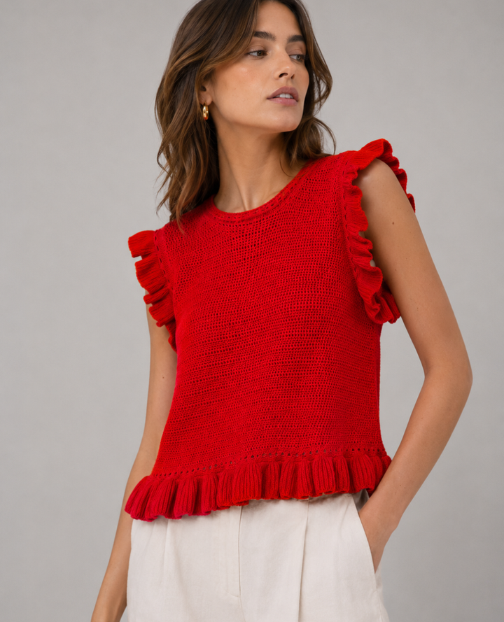 Top Tejido Sisa Boleros Rojo