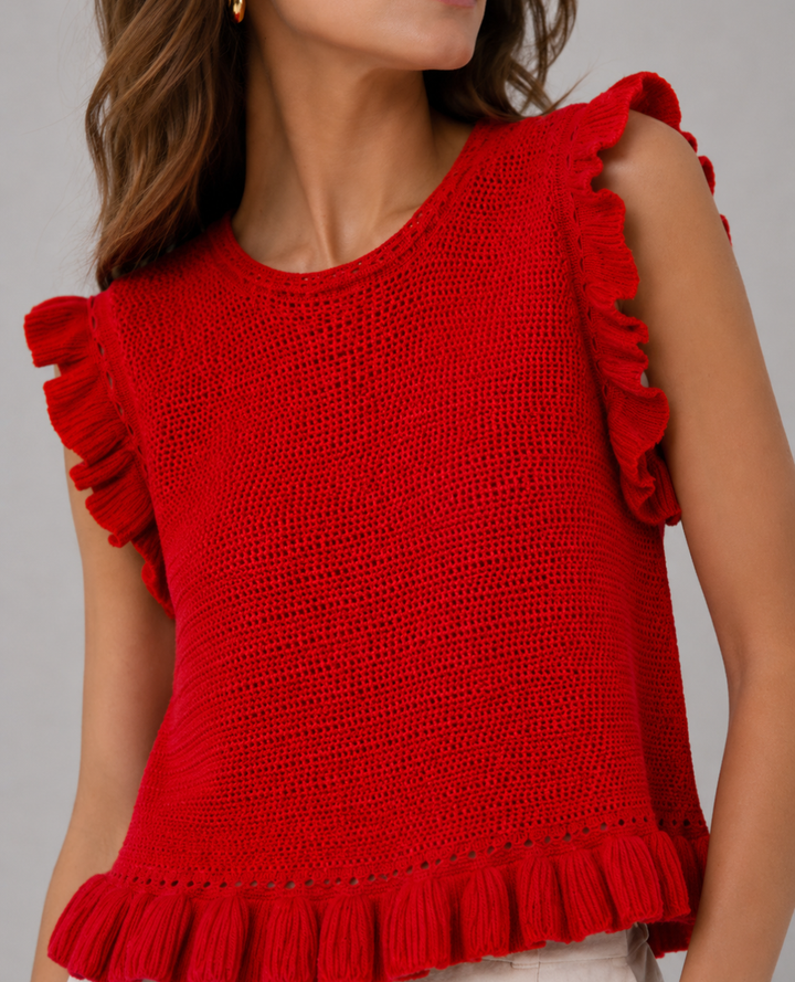 Top Tejido Sisa Boleros Rojo