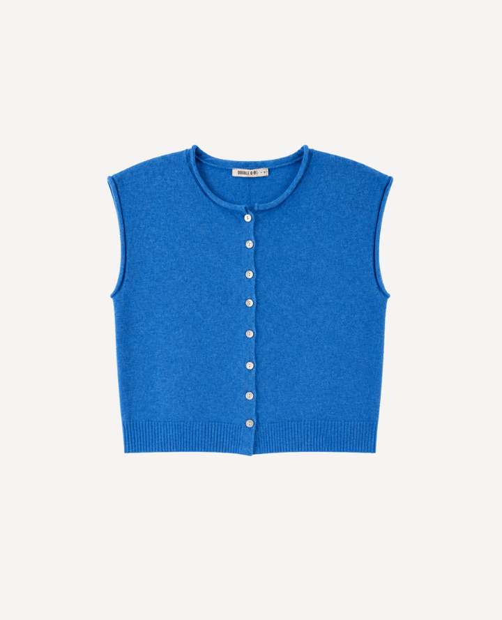 Chaleco Tejido botones azul