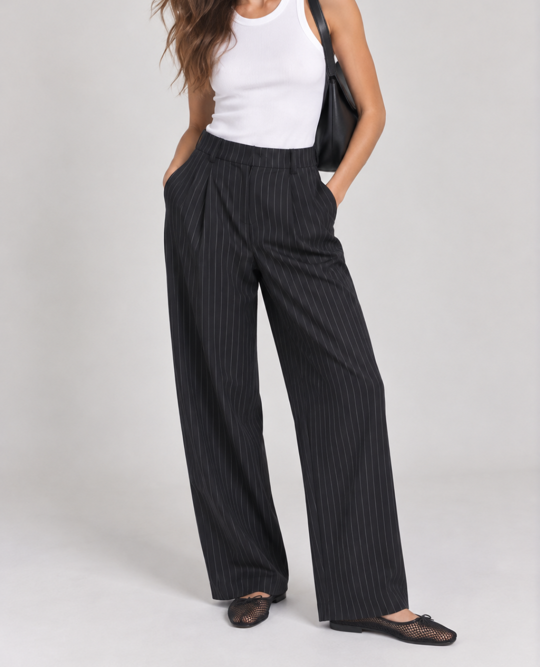Pantalon Elegant Raya Tiza Negro