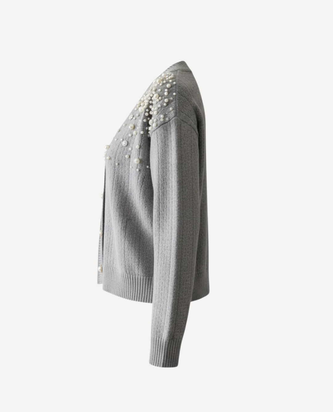 Cardigan con perlas Gris