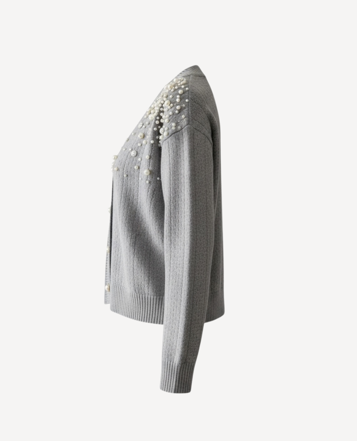 Cardigan con perlas Gris