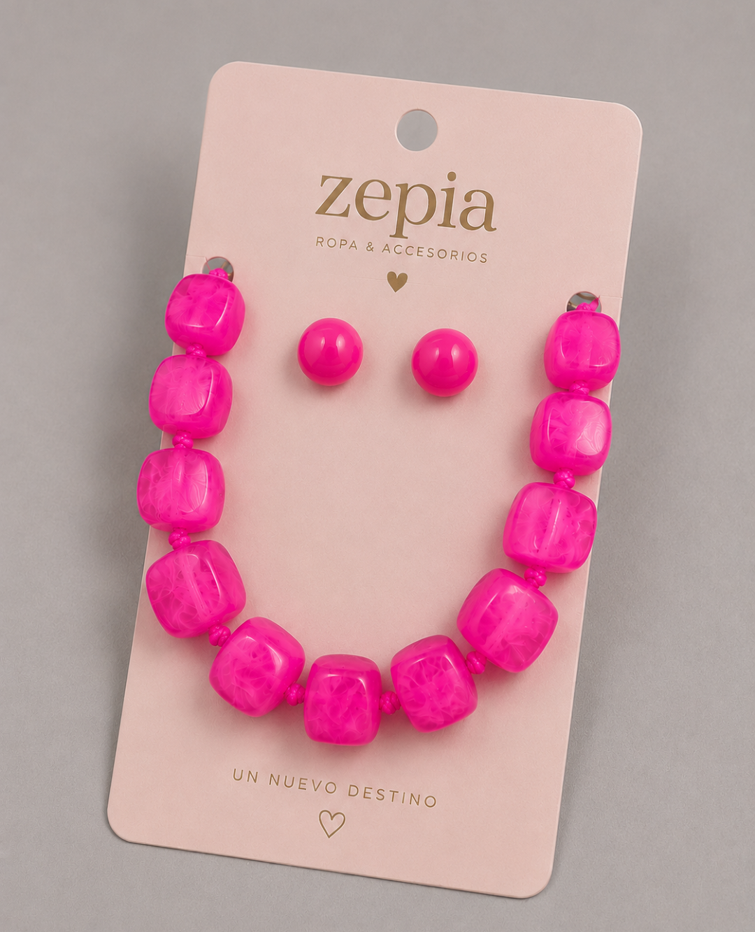 Collar Piedras Rosa