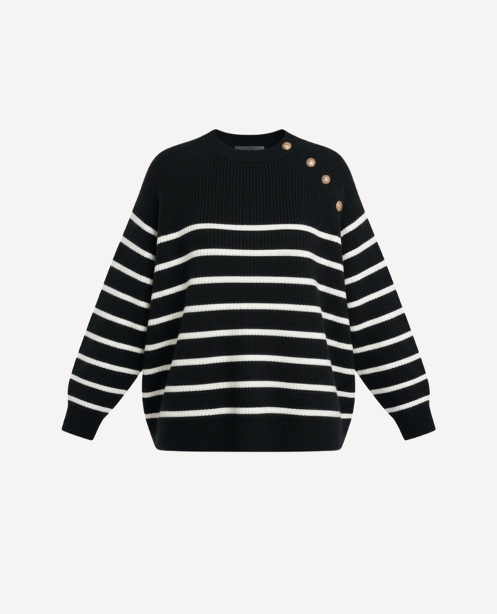 Saco rayas - botones Negro