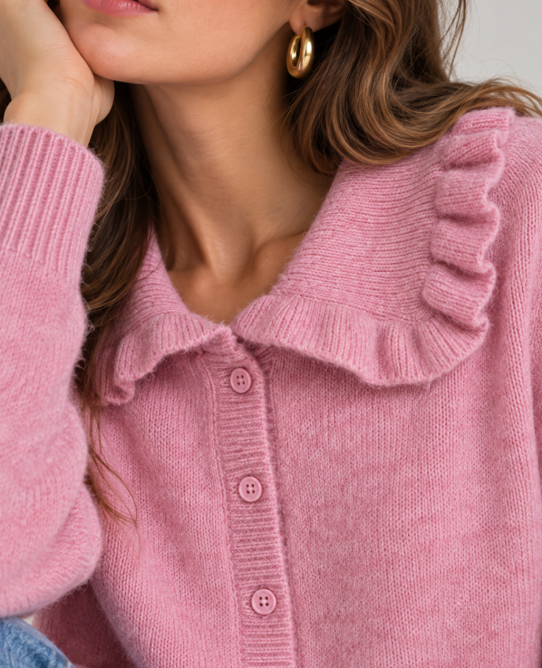 Cardigan Tejido Rosa