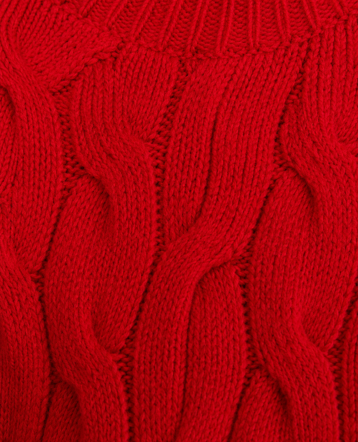 Saco cuello tortuga Trenzado Rojo