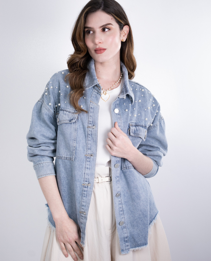 Chaqueta Denim Perlas