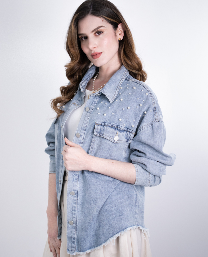 Chaqueta Denim Perlas