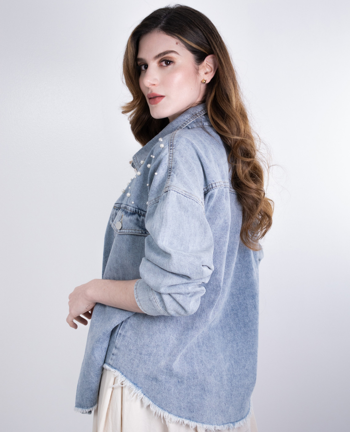 Chaqueta Denim Perlas