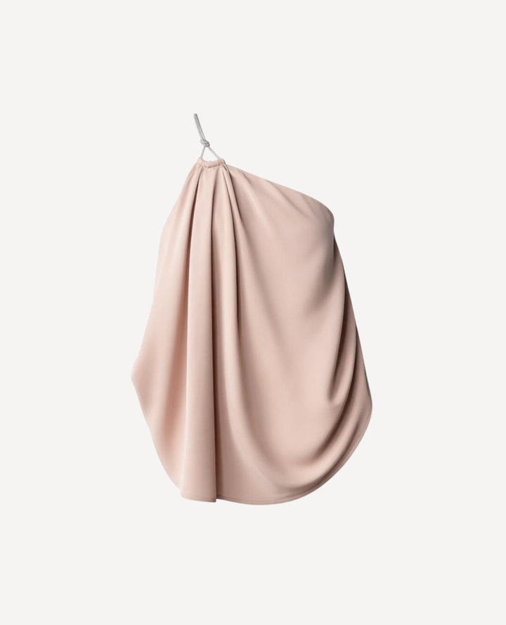 Blusa One Shoulder  Color Moca