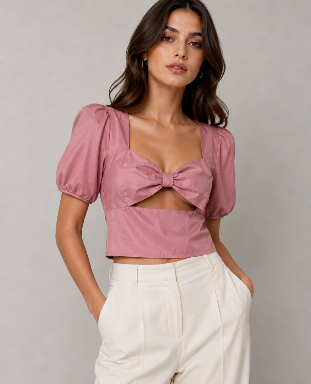 Crop Top Popelina Rosa