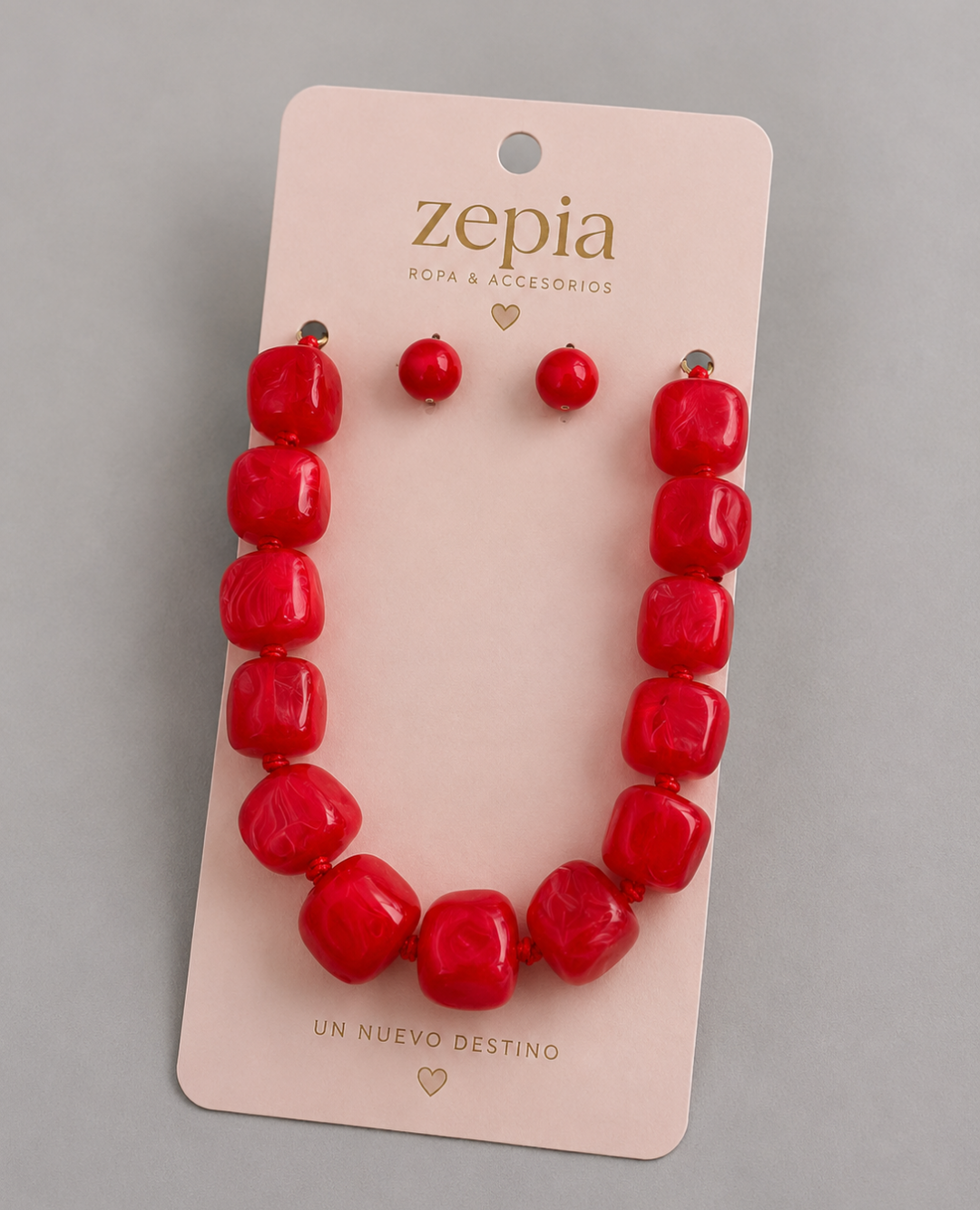 Collar Piedras Rojo