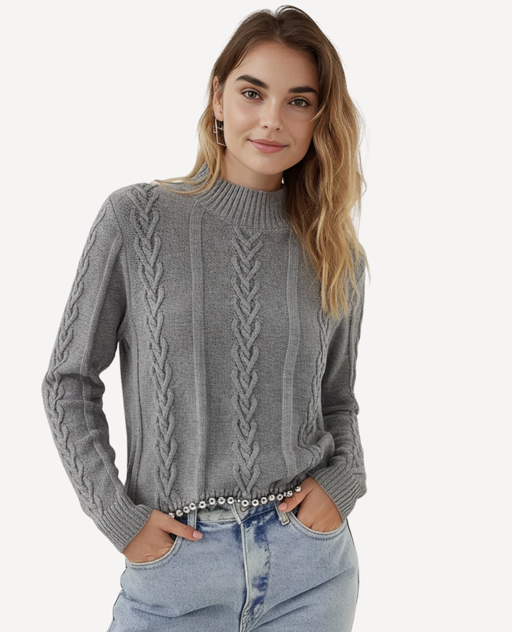 Saco trenzado balines gris