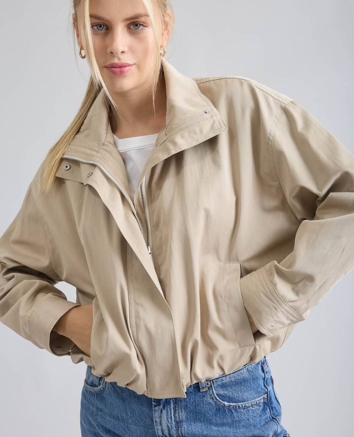 Chaqueta Bomber Drill Beige