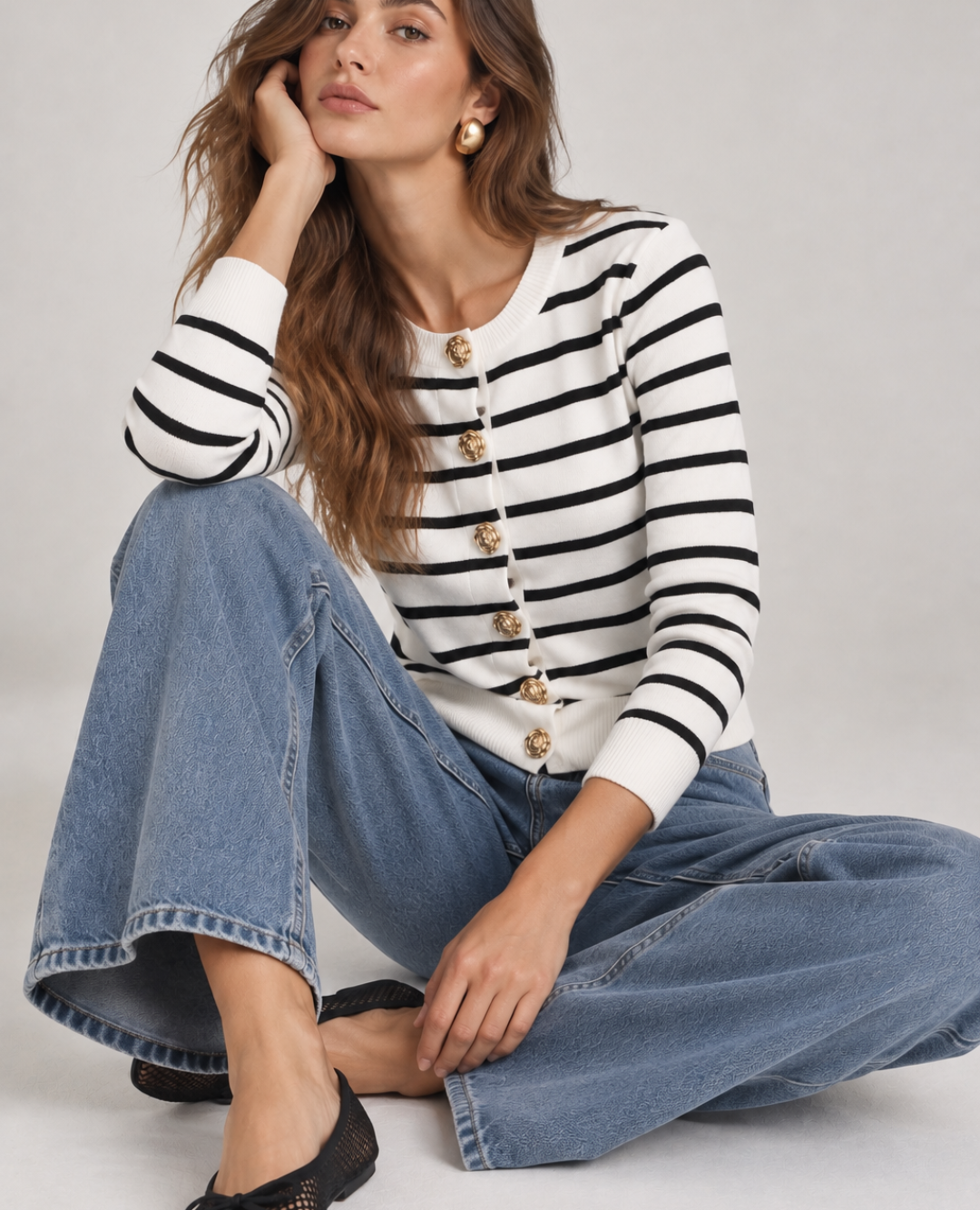 Saco Rayas Mini Blanco