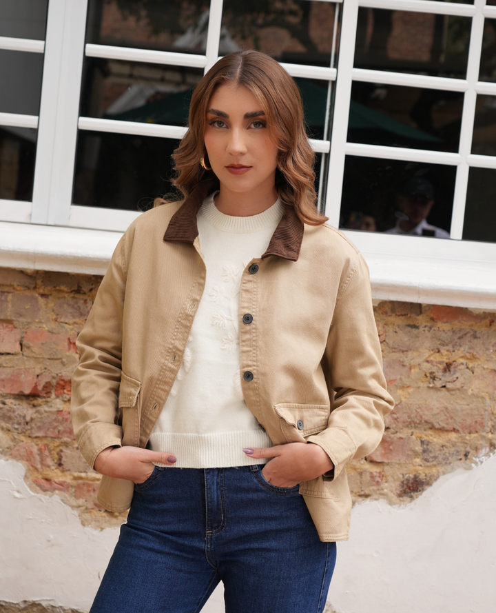 Chaqueta Cazadora Drill Beige