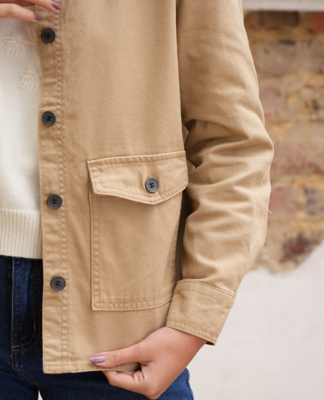 Chaqueta Cazadora Drill Beige