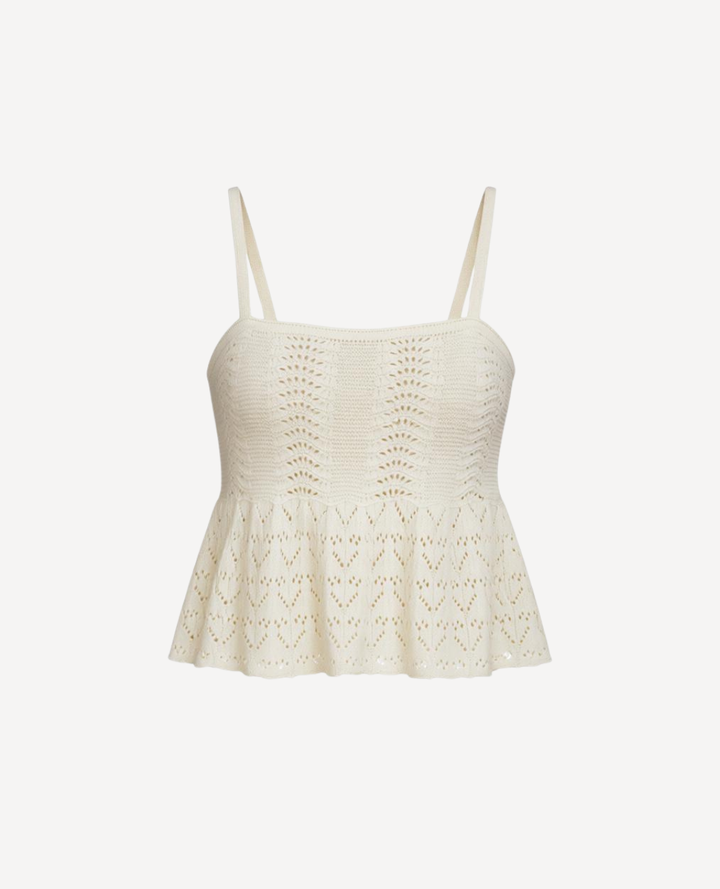 Top Tejido Tiras Marfil