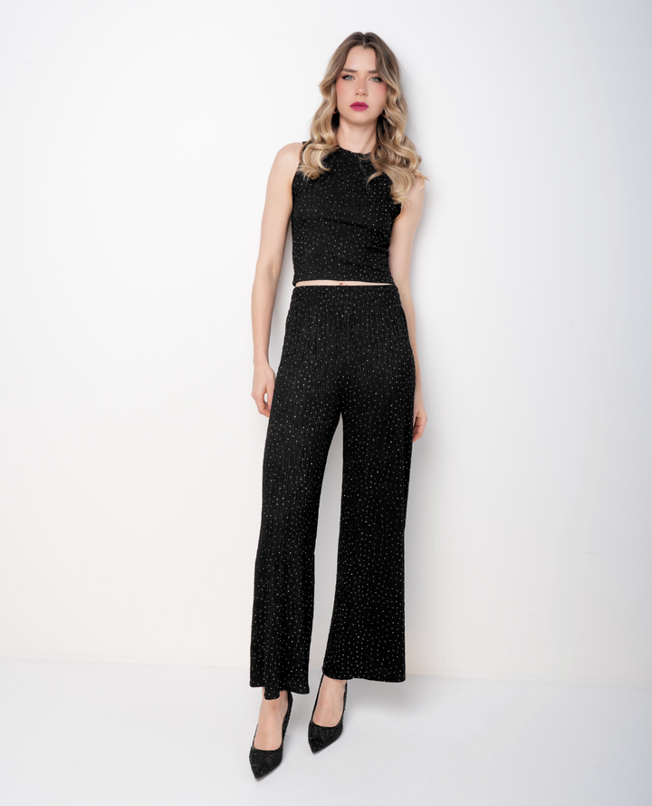 Set Pantalón Blusa Brilli Negro