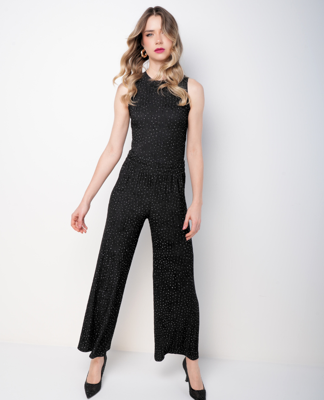 Set Pantalón Blusa Brilli Negro