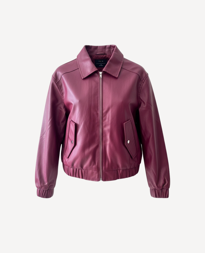 Chaqueta Oversize Cuerina Vinotinto