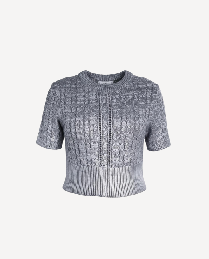 Top Trenzado Brillo Silver