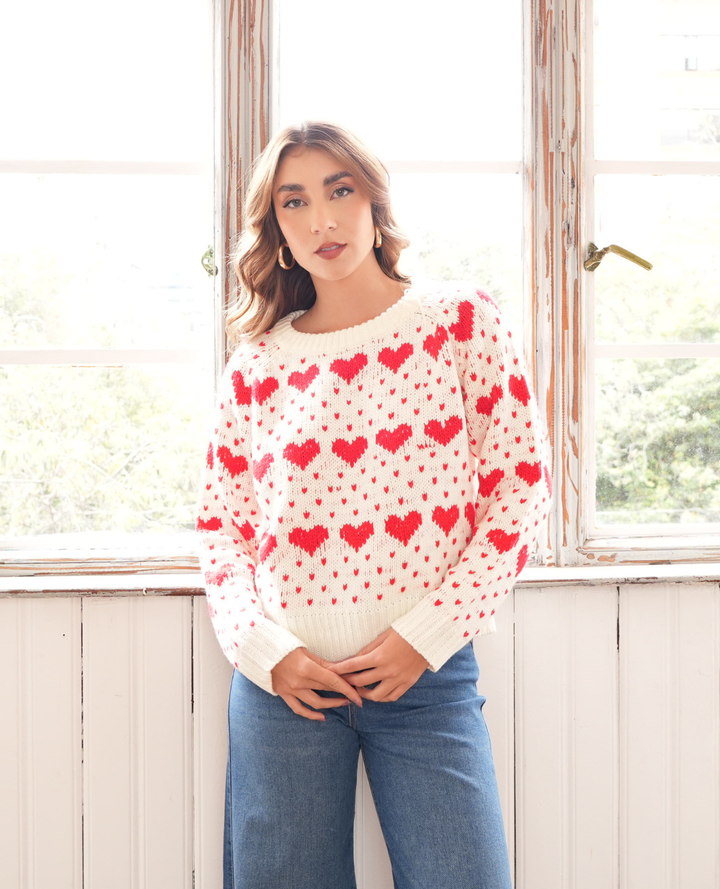 Saco Corazones cuello redondo