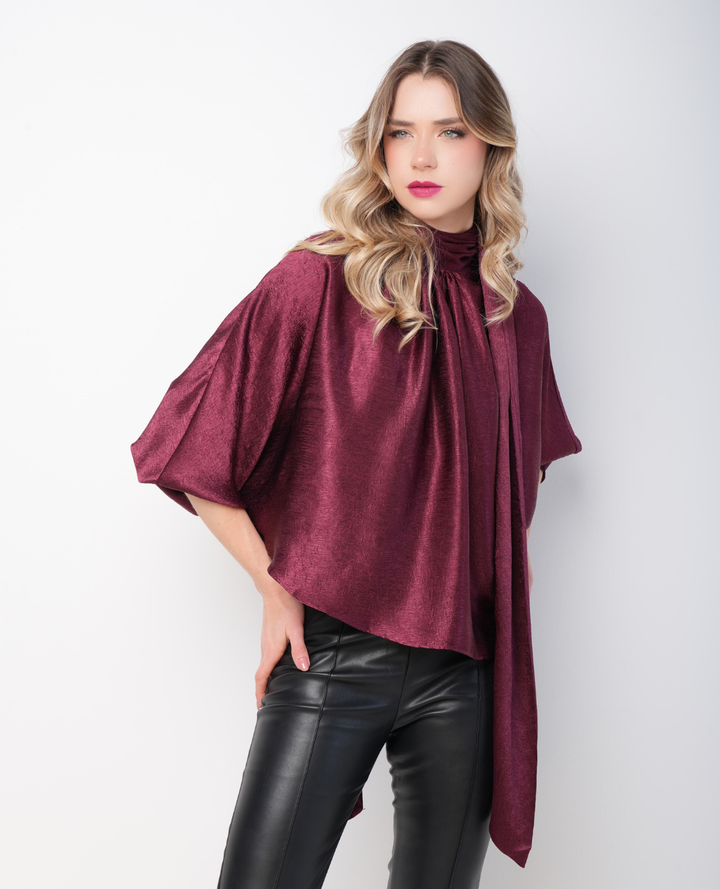 Blusa Camisera Lazo vinotinto