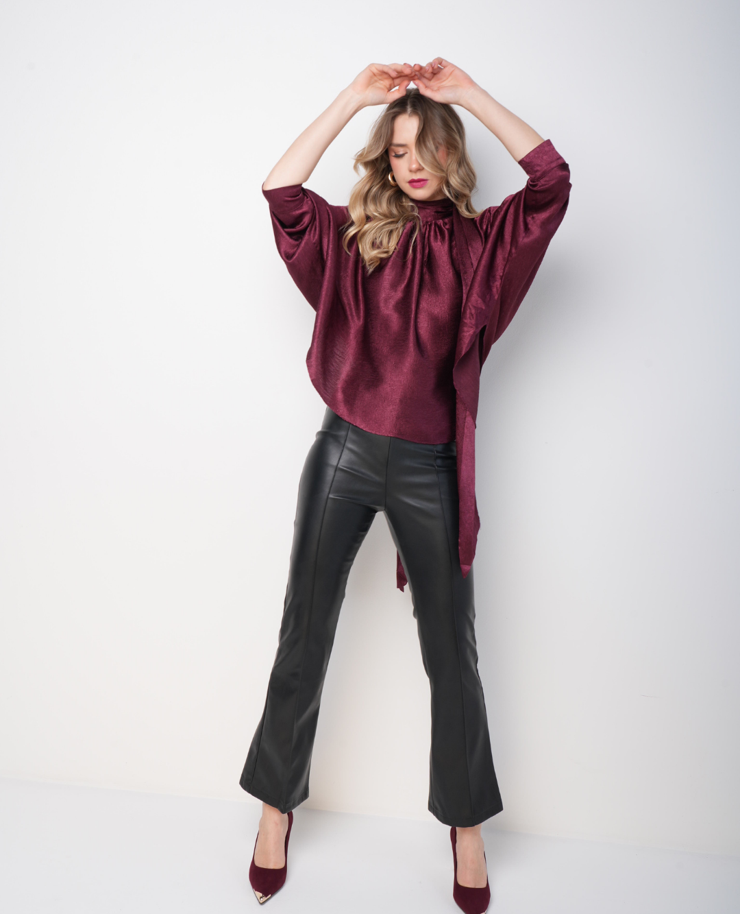 Blusa Camisera Lazo vinotinto