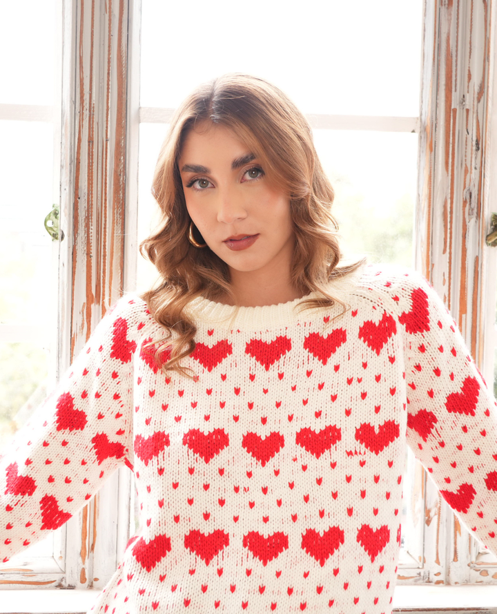 Saco Corazones cuello redondo