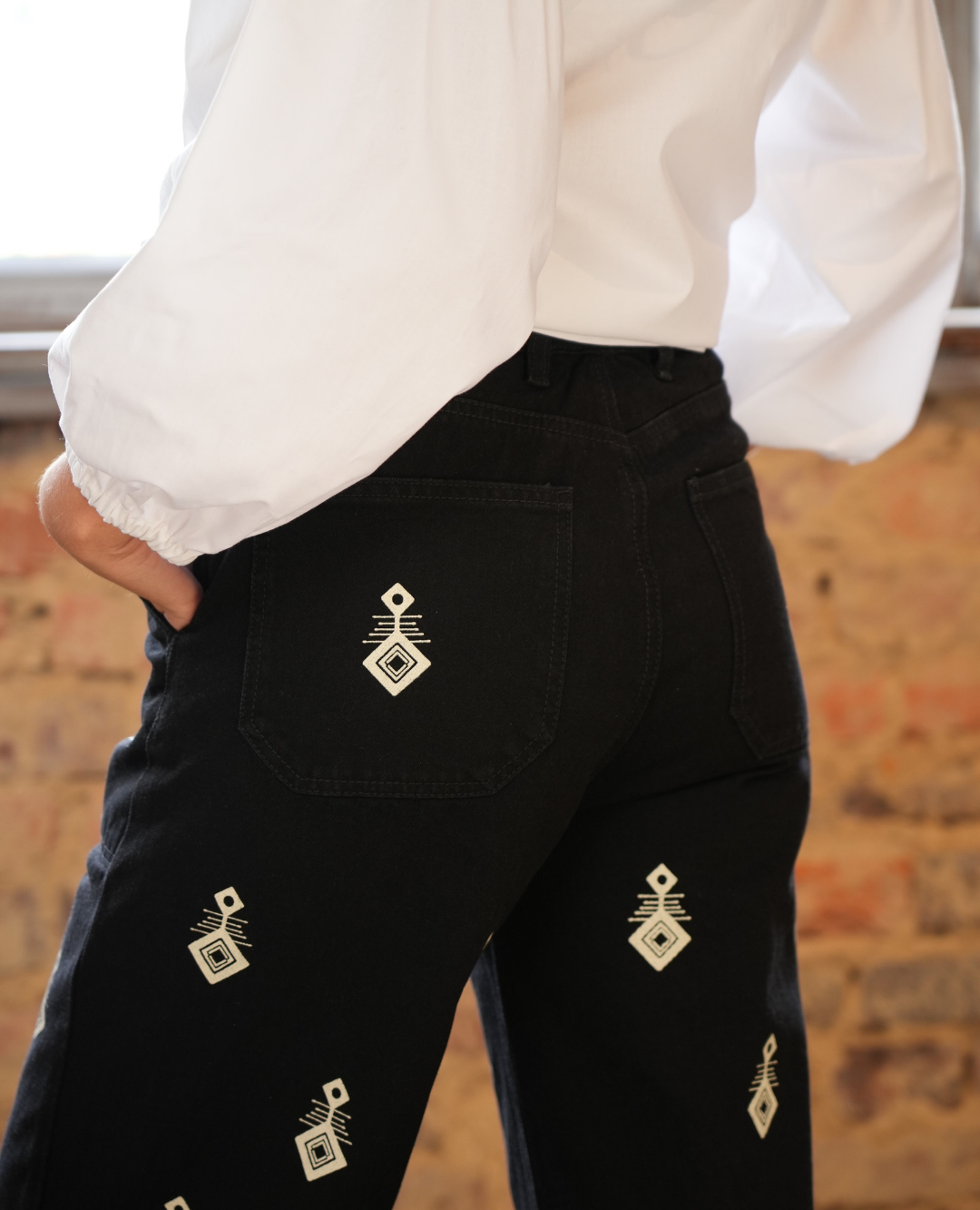 Pantalón Boho Anclas Negro