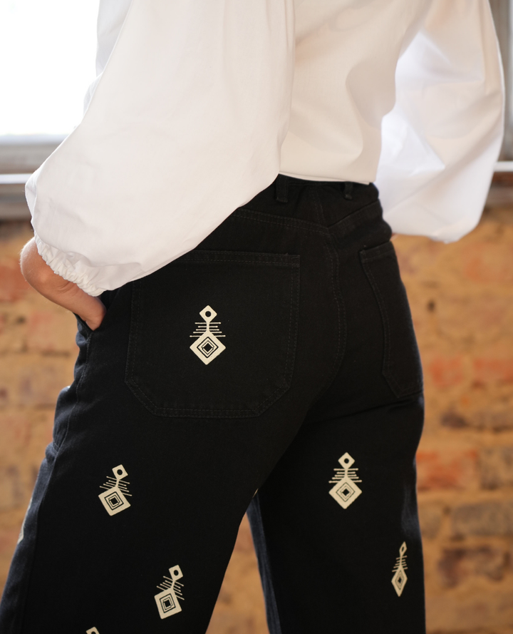Pantalón Boho Anclas Negro
