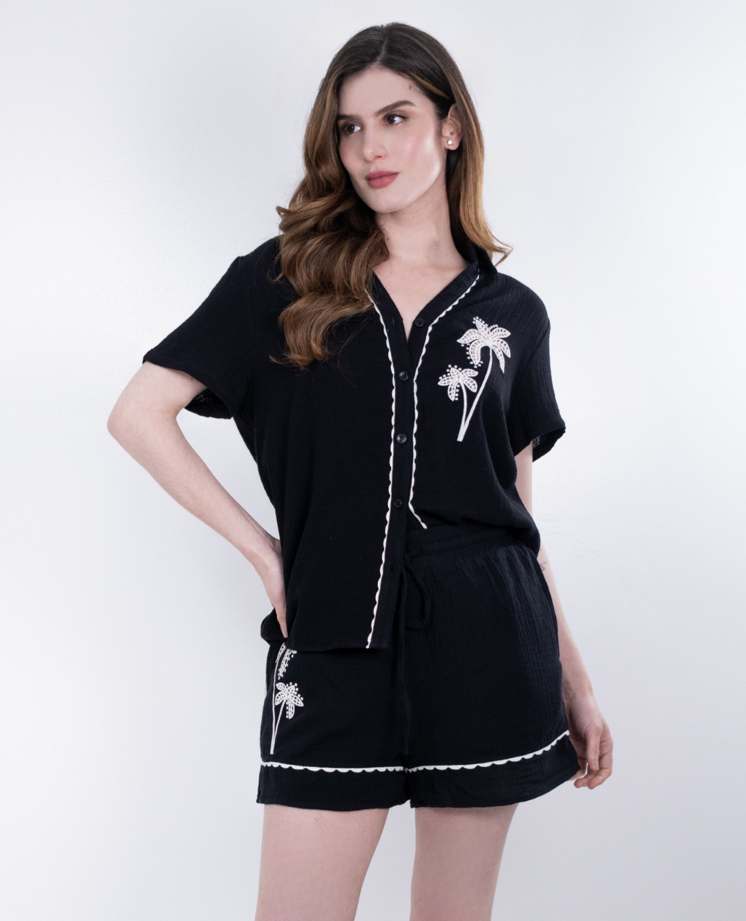 Set Palmas Lino Negro