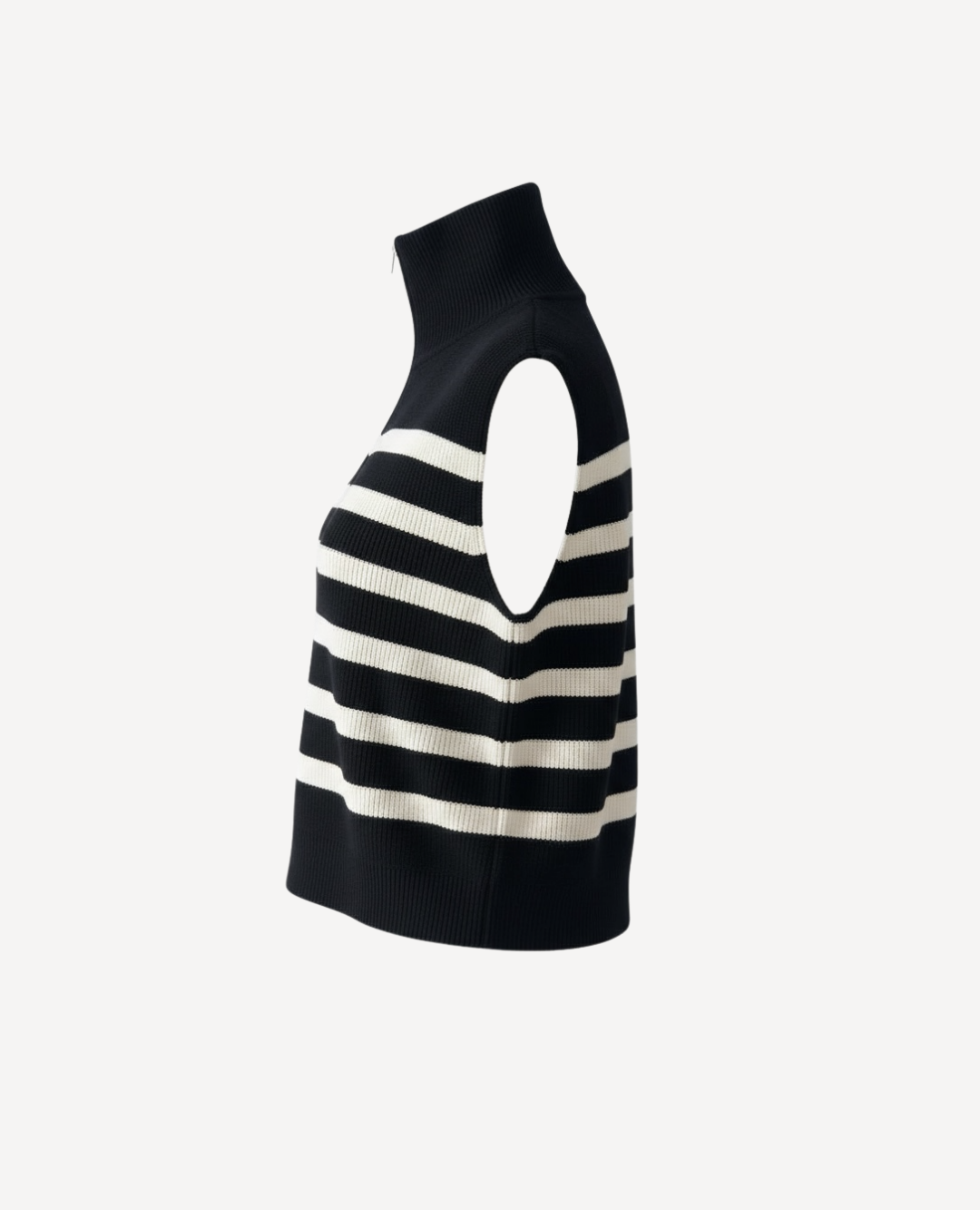 Chaleco Rayas Cremallera Negro