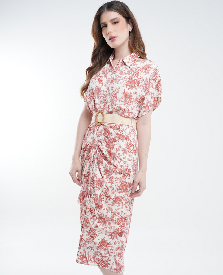 Vestido Safari Flores naranja