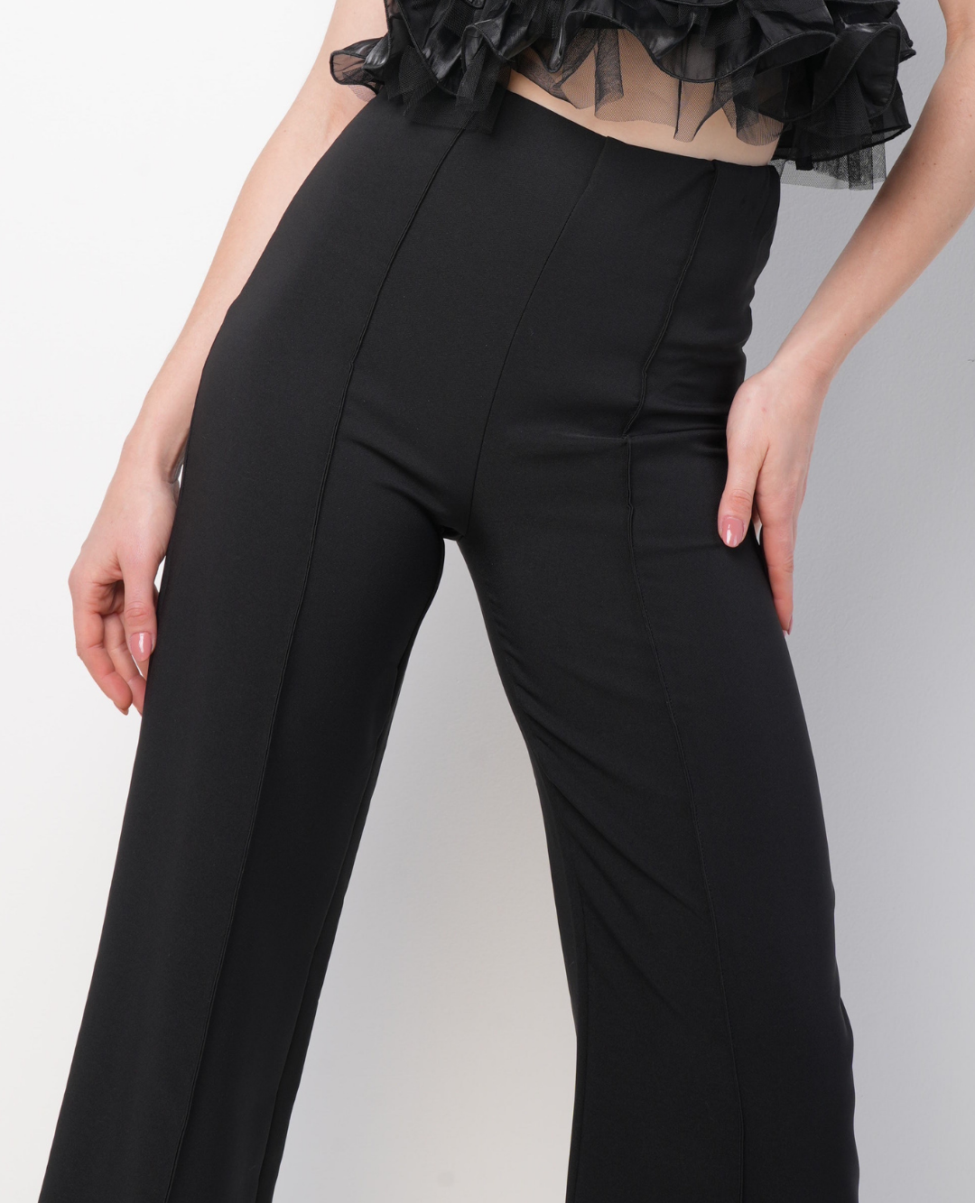 Pantalon Elegant Con vena negro