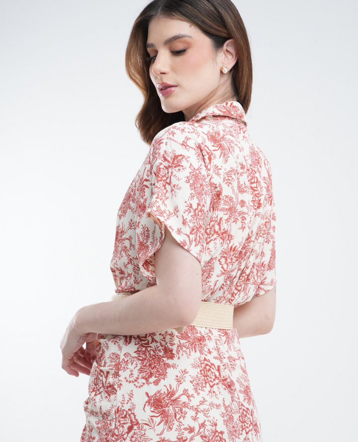 Vestido Safari Flores naranja
