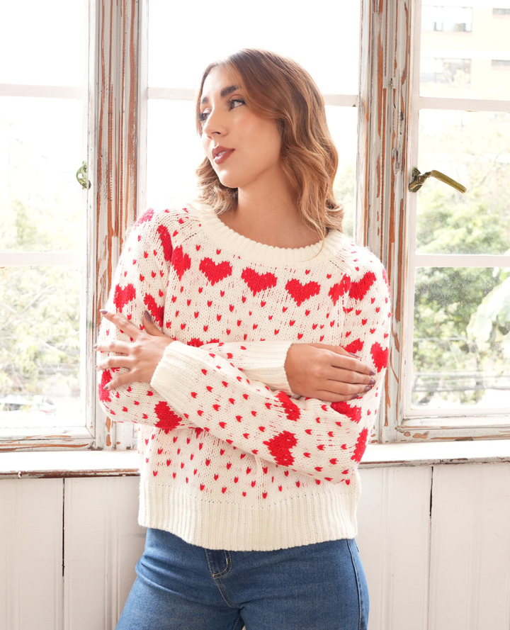 Saco Corazones cuello redondo